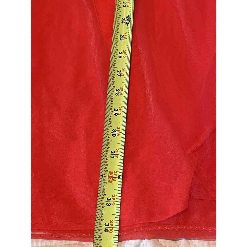 Vtg S M Movie Star Red Babydoll Silky Soft Nylon Nightgown Nightie Embroidered - Picture 11 of 11